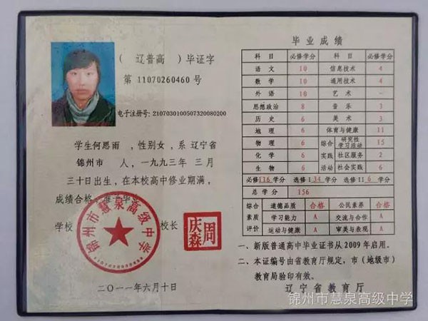 辽宁省<a href=https://www.wenpnet.com/cyzx/164.html target=_blank class=infotextkey>2015年高中毕业证</a>样本